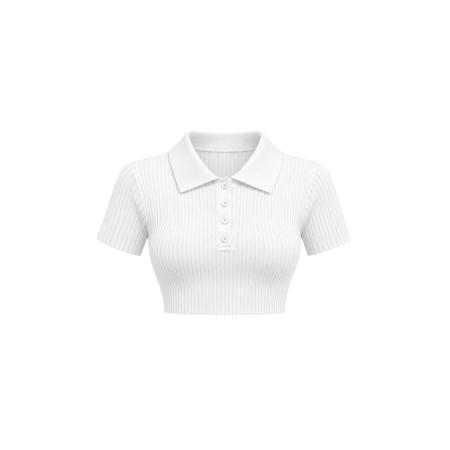 Noa polo crop top - Бяло