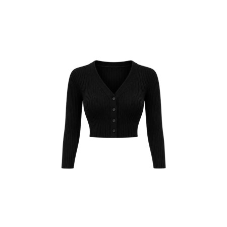 Noa crop cardigan - Черно