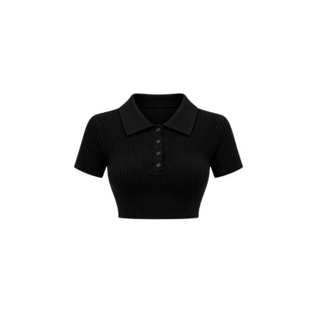 Noa polo crop top - Черно