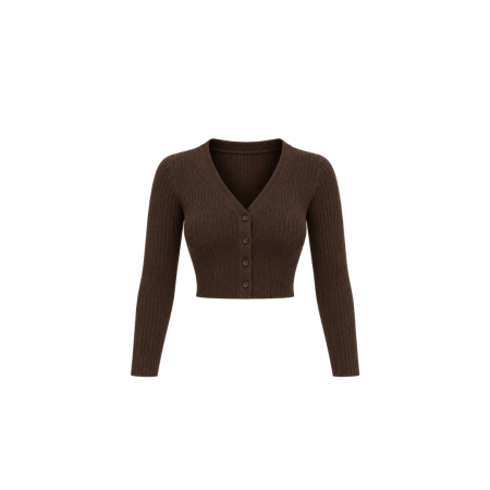 Noa crop cardigan - Brownie